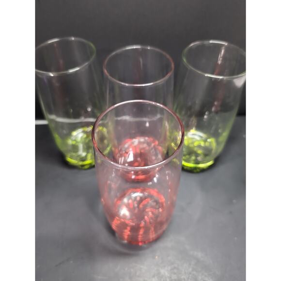 Vibrant Splash Highball Glasses, Set of 4, Drinkware, Red & Green Glass, 5.5" H - Picture 5 of 9